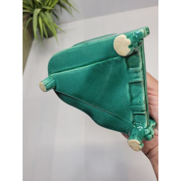 Vintage Baby Grand Piano Planter, Green Pottery - Picture 5 of 5